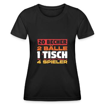 Bierpong Beerpong Trinkspiel Bier Pong - Frauen Funktions-T-Shirt - Schwarz - Vorne - AI Model Female 172 light (172cm)