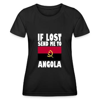 Drapeau de l’Angola - T-shirt sport Femme - noir - Devant - AI Model Female 172 light (172cm)