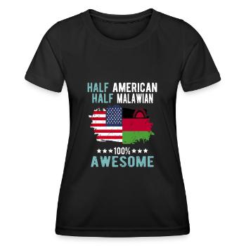 Half American Half Malawi - Women's Functional T-Shirt - black - Front - AI Model Female 172 light (172cm)