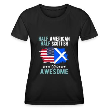 Halb Amerikaner Halb Schotte - Frauen Funktions-T-Shirt - Schwarz - Vorne - AI Model Female 172 light (172cm)