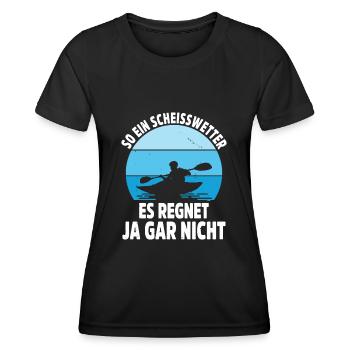 Kajak Geschenkidee Kanu Paddeln Kajakfahren - Frauen Funktions-T-Shirt - Schwarz - Vorne - AI Model Female 172 light (172cm)