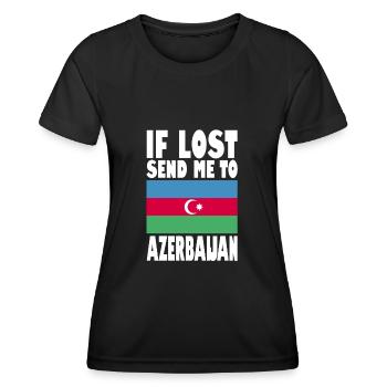 Drapeau de l’Azerbaïdjan - T-shirt sport Femme - noir - Devant - AI Model Female 172 light (172cm)
