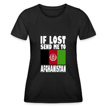 Afghanistan Flag Slogan - Women's Functional T-Shirt - black - Front - AI Model Female 172 light (172cm)