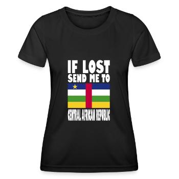 Drapeau de la République centrafricaine - T-shirt sport Femme - noir - Devant - AI Model Female 172 light (172cm)