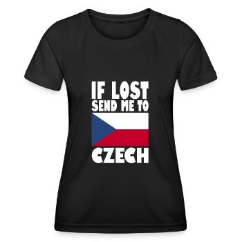 Drapeau de la République tchèque - T-shirt sport Femme - noir - Devant - AI Model Female 172 light (172cm)