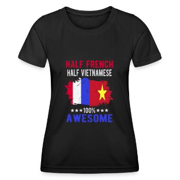 Half French Half Vietnamese - Women's Functional T-Shirt - black - Front - AI Model Female 172 light (172cm)