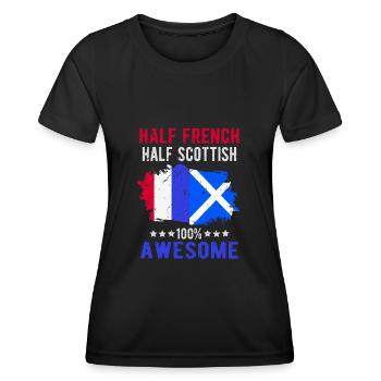 Halb Franzose Halb Schotte - Frauen Funktions-T-Shirt - Schwarz - Vorne - AI Model Female 172 light (172cm)