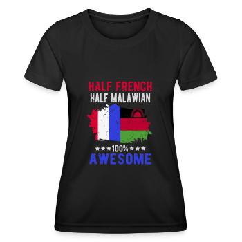 Half French Half Malawi - Women's Functional T-Shirt - black - Front - AI Model Female 172 light (172cm)