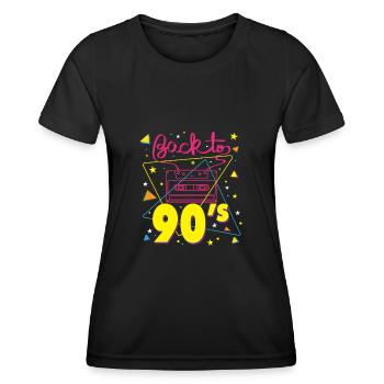 Cooles Back To 90s Party Nostalgie Geschenk - Frauen Funktions-T-Shirt - Schwarz - Vorne - AI Model Female 172 light (172cm)