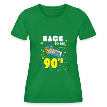 Cooles Back To The 90s Party Nostalgie Geschenk - Frauen Funktions-T-Shirt - Kelly Green - Vorne - AI Model Female 172 dark (172cm)