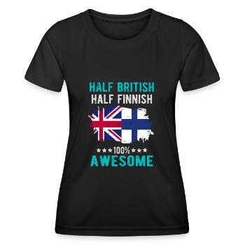Half Brits Half Finn - Functioneel T-shirt voor vrouwen - zwart - Voor - AI Model Female 172 light (172cm)