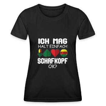 J’aime juste Schafkopf ok Bayern Watten - T-shirt sport Femme - noir - Devant - AI Model Female 172 light (172cm)