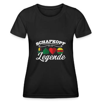 Schafkopf Legend Tête de mouton bavarois Autriche - T-shirt sport Femme - noir - Devant - AI Model Female 172 light (172cm)