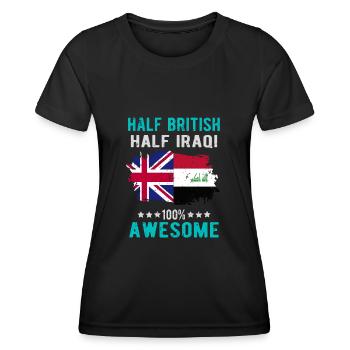 Half British Half Iraki - Women's Functional T-Shirt - black - Front - AI Model Female 172 light (172cm)