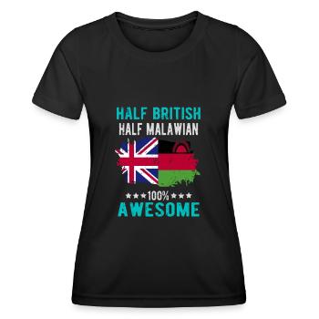 Half British Half Malawi - Women's Functional T-Shirt - black - Front - AI Model Female 172 light (172cm)