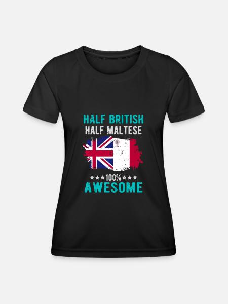 Half British Half Mateser - Women's Functional T-Shirt - black