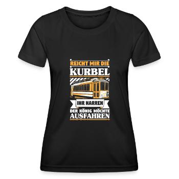 Straßenbahn Straßenbahnfahrer Tram Zug - Frauen Funktions-T-Shirt - Schwarz - Vorne - AI Model Female 172 light (172cm)