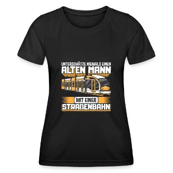 Straßenbahn Straßenbahnfahrer Tram Zug - Frauen Funktions-T-Shirt - Schwarz - Vorne - AI Model Female 172 light (172cm)