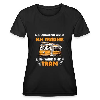 Straßenbahn Straßenbahnfahrer Tram Trambahn - Frauen Funktions-T-Shirt - Schwarz - Vorne - AI Model Female 172 light (172cm)