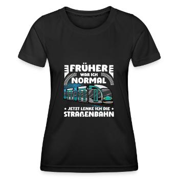Straßenbahn Straßenbahnfahrer Tram Trambahn - Frauen Funktions-T-Shirt - Schwarz - Vorne - AI Model Female 172 light (172cm)