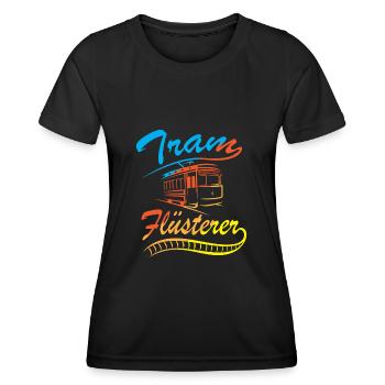 Straßenbahn Straßenbahnfahrer Tram Trambahn - Frauen Funktions-T-Shirt - Schwarz - Vorne - AI Model Female 172 light (172cm)