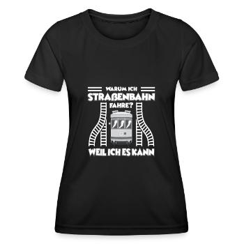 Straßenbahn Straßenbahnfahrer Tram Trambahn - Frauen Funktions-T-Shirt - Schwarz - Vorne - AI Model Female 172 light (172cm)