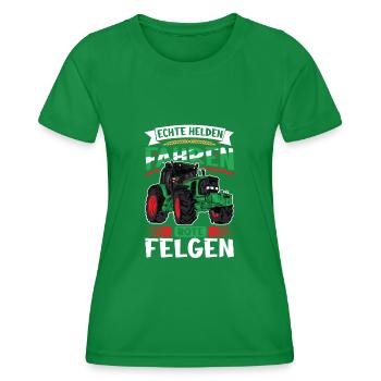 Echte Helden fahren rote Felgen - Frauen Funktions-T-Shirt - Kelly Green - Vorne - AI Model Female 172 dark (172cm)