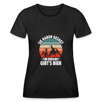 Wandern Geschenkidee Wanderer Berge Trekking - Frauen Funktions-T-Shirt - Schwarz - Vorne - AI Model Female 172 light (172cm)