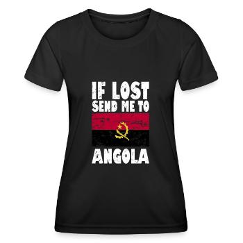 Drapeau de l’Angola - T-shirt sport Femme - noir - Devant - AI Model Female 172 light (172cm)