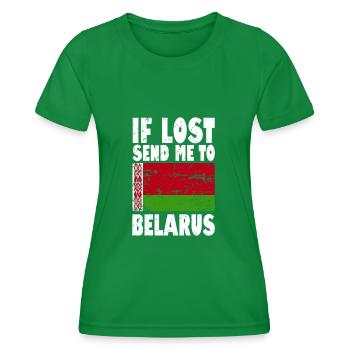 Slogan du drapeau de la Biélorussie - T-shirt sport Femme - vert - Devant - AI Model Female 172 dark (172cm)