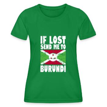 Burundi Flagge Spruch - Frauen Funktions-T-Shirt - Kelly Green - Vorne - AI Model Female 172 dark (172cm)