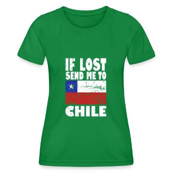Chile Flagge Spruch - Frauen Funktions-T-Shirt - Kelly Green - Vorne - AI Model Female 172 dark (172cm)