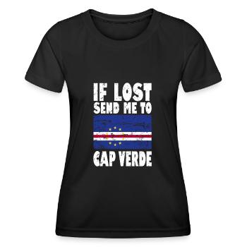 Drapeau du Cap-Vert - T-shirt sport Femme - noir - Devant - AI Model Female 172 light (172cm)