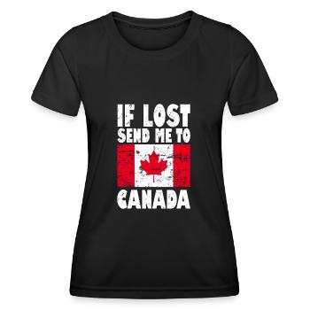 Kanada Flagge Spruch - Frauen Funktions-T-Shirt - Schwarz - Vorne - AI Model Female 172 light (172cm)