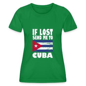 Drapeau de Cuba - T-shirt sport Femme - vert - Devant - AI Model Female 172 dark (172cm)