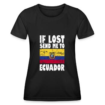 Drapeau de l’Équateur - T-shirt sport Femme - noir - Devant - AI Model Female 172 light (172cm)