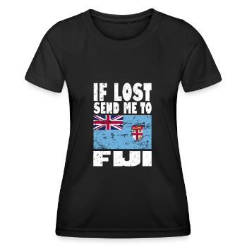 Fiji Flagge Spruch - Frauen Funktions-T-Shirt - Schwarz - Vorne - AI Model Female 172 light (172cm)