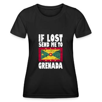 Grenada Flagge Spruch - Frauen Funktions-T-Shirt - Schwarz - Vorne - AI Model Female 172 light (172cm)