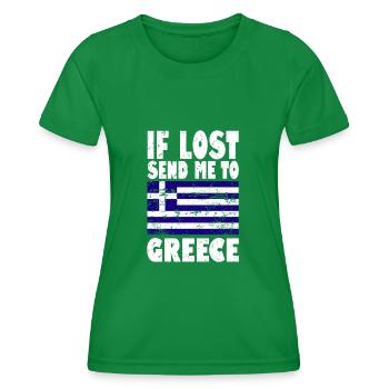 Drapeau de la Grèce - T-shirt sport Femme - vert - Devant - AI Model Female 172 dark (172cm)
