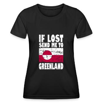 Drapeau du Groenland - T-shirt sport Femme - noir - Devant - AI Model Female 172 light (172cm)