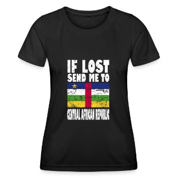 Drapeau de la République centrafricaine - T-shirt sport Femme - noir - Devant - AI Model Female 172 light (172cm)