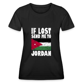 Jordan Flag Saying - Women's Functional T-Shirt - black - Front - AI Model Female 172 light (172cm)