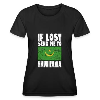 Dicton du drapeau de la Mauritanie - T-shirt sport Femme - noir - Devant - AI Model Female 172 light (172cm)