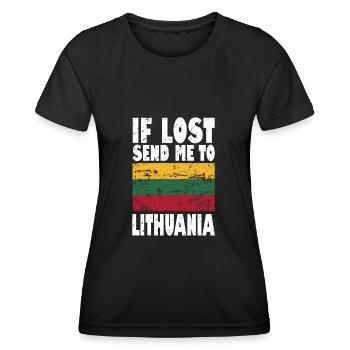 Drapeau de la Lituanie - T-shirt sport Femme - noir - Devant - AI Model Female 172 light (172cm)