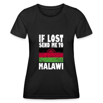 Malawi Flag Saying - Women's Functional T-Shirt - black - Front - AI Model Female 172 light (172cm)