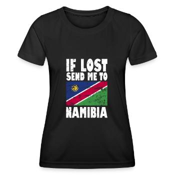 Drapeau de la Namibie - T-shirt sport Femme - noir - Devant - AI Model Female 172 light (172cm)