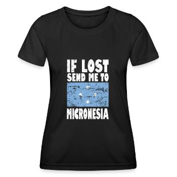 Mikronesien Flagge Spruch - Frauen Funktions-T-Shirt - Schwarz - Vorne - AI Model Female 172 light (172cm)