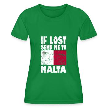Drapeau de Malte - T-shirt sport Femme - vert - Devant - AI Model Female 172 dark (172cm)