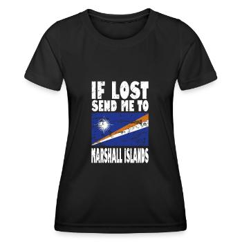 Marshallinseln Flagge Spruch - Frauen Funktions-T-Shirt - Schwarz - Vorne - AI Model Female 172 light (172cm)