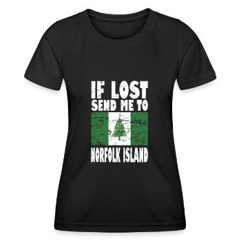 Drapeau de l’île Norfolk - T-shirt sport Femme - noir - Devant - AI Model Female 172 light (172cm)